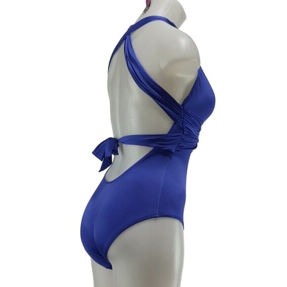 TRINA TURK Women's Swimsuit Open Tie Closure Gold-tone Metal Accent Size 4 - Picture 3 of 11